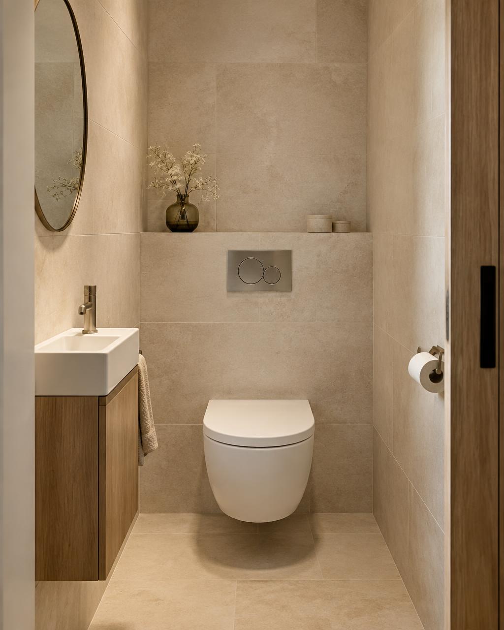 Inspiratie: vernieuwde toiletruimte met natuursteen